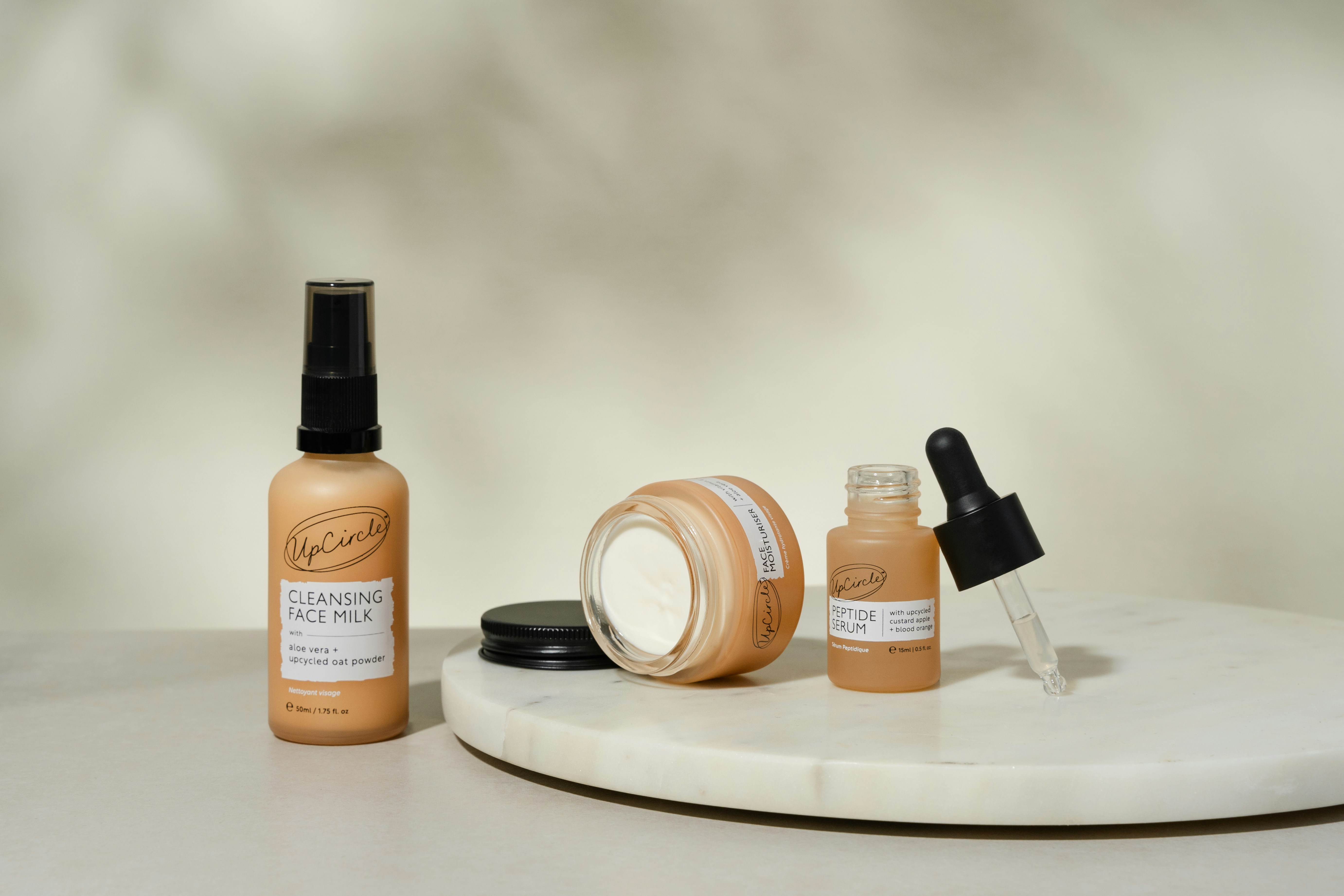 Warm skin care product routine
